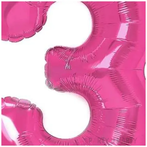 balon foliowy cyfra 3 fuksja partypal 16 dgt