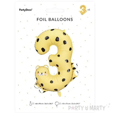 balon foliowy cyfra 3 gepard partydeco 38 dgt