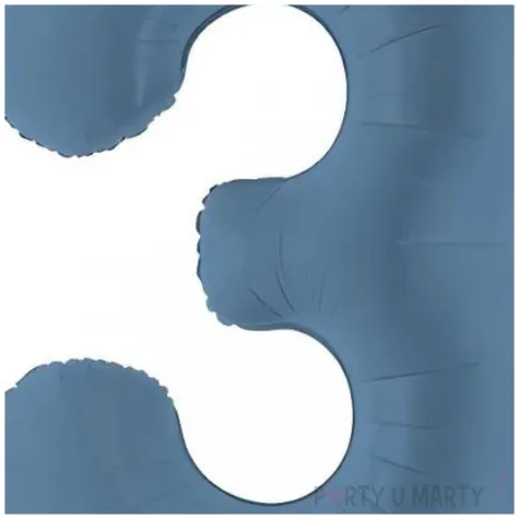 balon foliowy cyfra 3 granatowy matowy dekoracja na urodziny 34 dgt