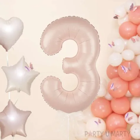 balon foliowy cyfra 3 karmelowy partypal 39 dgt