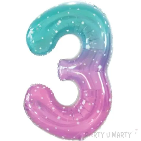 balon foliowy cyfra 3 kosmos teczowy godan 31 dgt