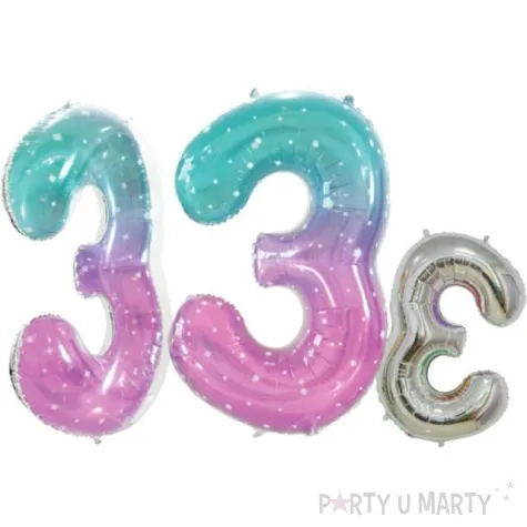 balon foliowy cyfra 3 kosmos teczowy godan 31 dgt