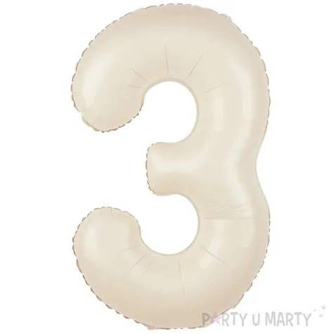 balon foliowy cyfra 3 kremowy 39 dgt