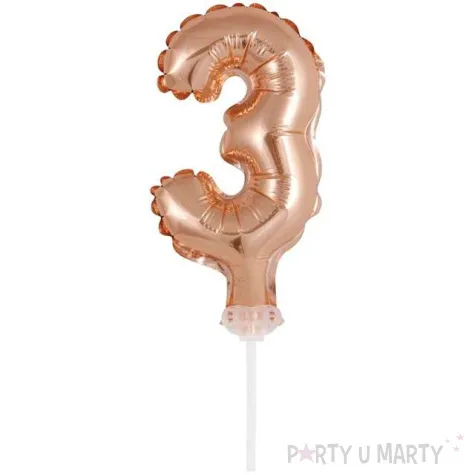 balon foliowy cyfra 3 micro rozowe zloto godan 5 dgt