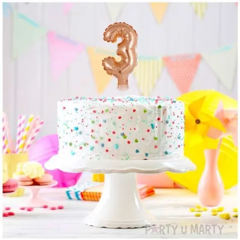 balon foliowy cyfra 3 micro rozowe zloto godan 5 dgt