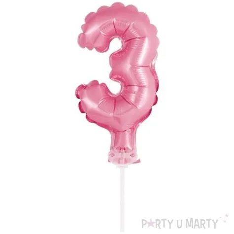 balon foliowy cyfra 3 micro rozowy godan 5 dgt