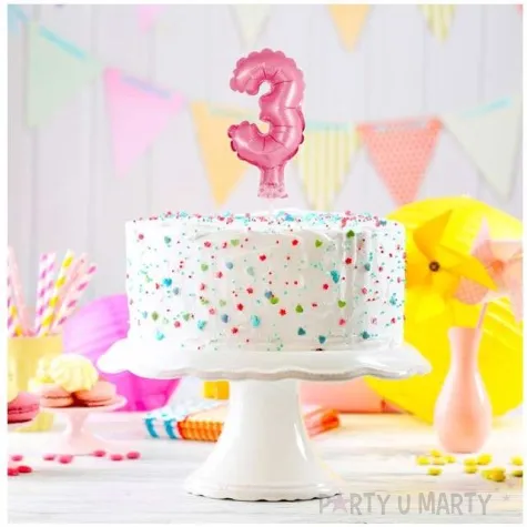 balon foliowy cyfra 3 micro rozowy godan 5 dgt