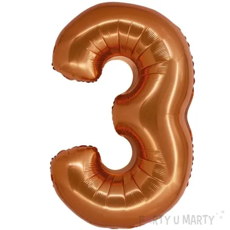balon foliowy cyfra 3 miedziany godan 30 dgt