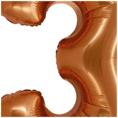 balon foliowy cyfra 3 miedziany godan 30 dgt