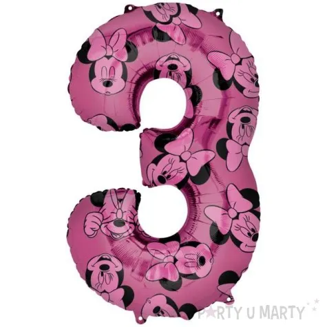 balon foliowy cyfra 3 minnie mouse amscan 26 dgt