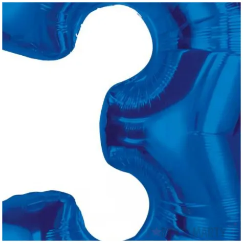 balon foliowy cyfra 3 niebieski godan 36 dgt