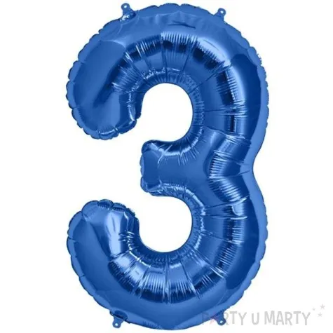 balon foliowy cyfra 3 niebieski northstar balloons 34 dgt