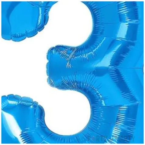 balon foliowy cyfra 3 niebieski partypal 16 dgt