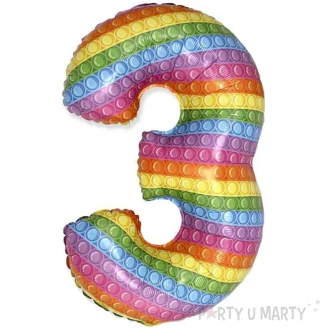 balon foliowy cyfra 3 pop it flexmetal 27 dgt