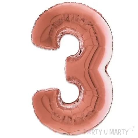 balon foliowy cyfra 3 rozowe zloto grabo 26 dgt