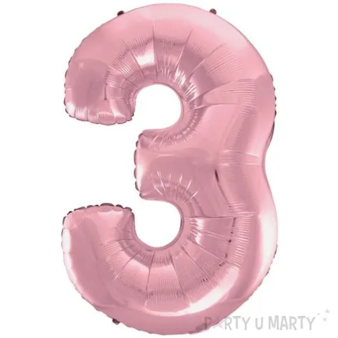 balon foliowy cyfra 3 rozowy jasny godan 45 dgt