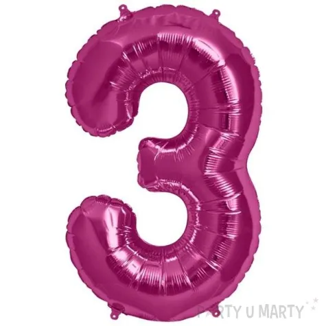 balon foliowy cyfra 3 rozowy northstar balloons 34 dgt