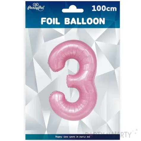 balon foliowy cyfra 3 rozowy partypal 39 dgt