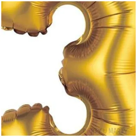 balon foliowy cyfra 3 satynowa zloty godan 14 dgt