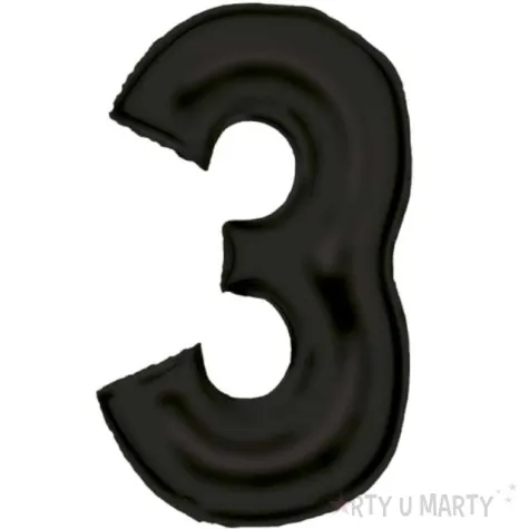 balon foliowy cyfra 3 satynowy czarny amscan 34 dgt