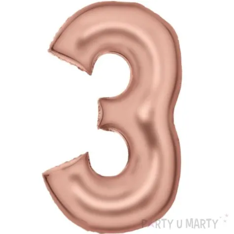 balon foliowy cyfra 3 satynowy rozowe zloto amscan 34 dgt