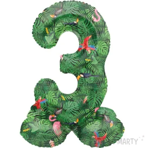 balon foliowy cyfra 3 stojaca hawajskie party folat 28 dgt