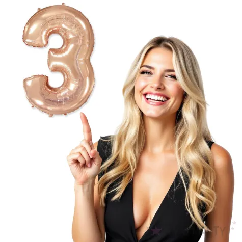 balon foliowy cyfra 3 szampanski flexmetal 34 dgt