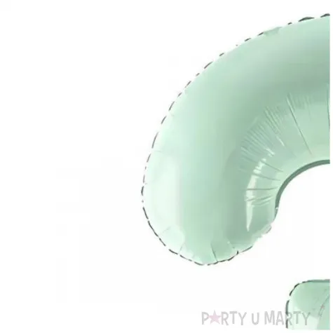 balon foliowy cyfra 3 zielony partydeco 34 dgt
