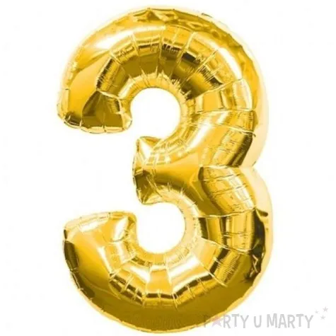 balon foliowy cyfra 3 zloty amscan 34 dgt