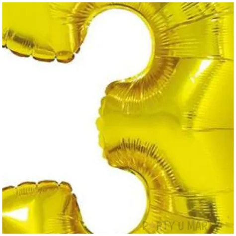 balon foliowy cyfra 3 zloty godan 14 dgt
