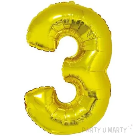 balon foliowy cyfra 3 zloty godan 34 dgt
