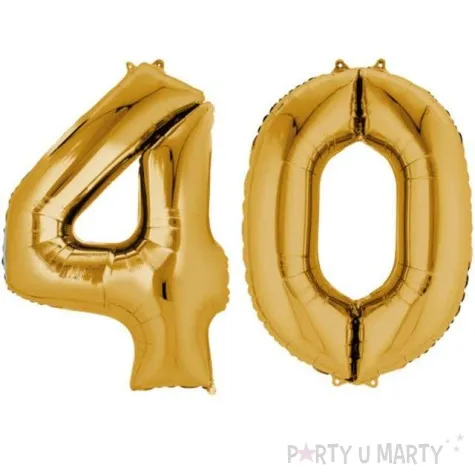 balon foliowy cyfra 4 0 40 urodziny 34 amscan zlota