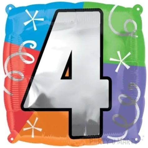 balon foliowy cyfra 4 amscan 18 sqr
