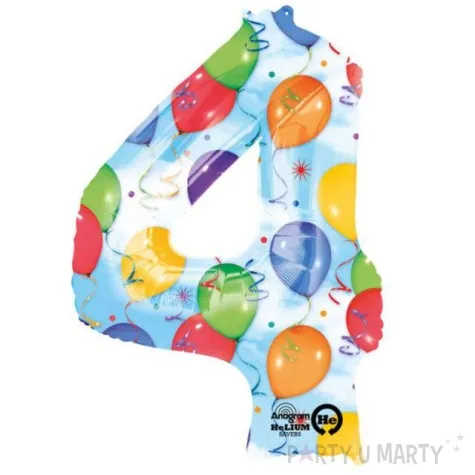balon foliowy cyfra 4 baloniki amscan 34 dgt