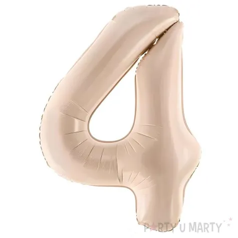 balon foliowy cyfra 4 bezowy ciemny partydeco 34 dgt