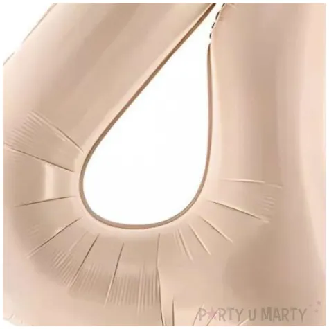 balon foliowy cyfra 4 bezowy ciemny partydeco 34 dgt