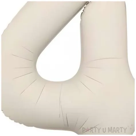 balon foliowy cyfra 4 bezowy matowy dekoracja na urodziny 34 dgt
