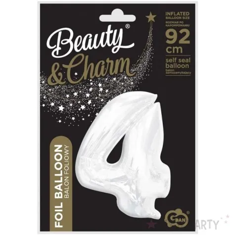 balon foliowy cyfra 4 bialy godan 36 dgt