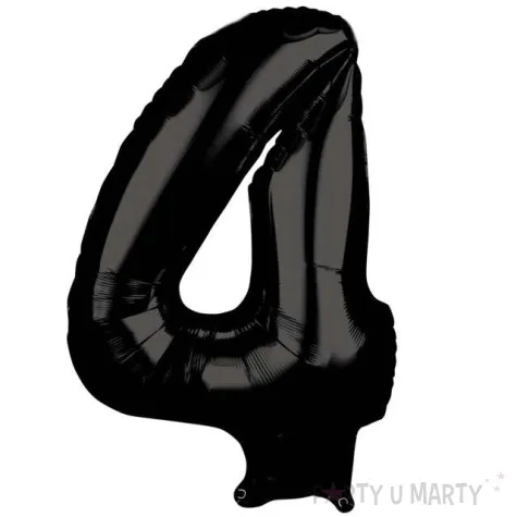 balon foliowy cyfra 4 czarny amscan 26 dgt