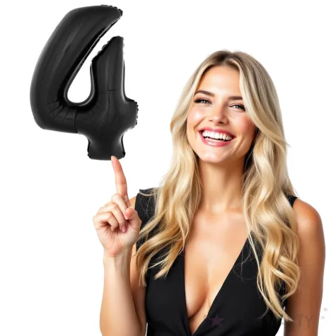 balon foliowy cyfra 4 czarny funny fashion 40 dgt