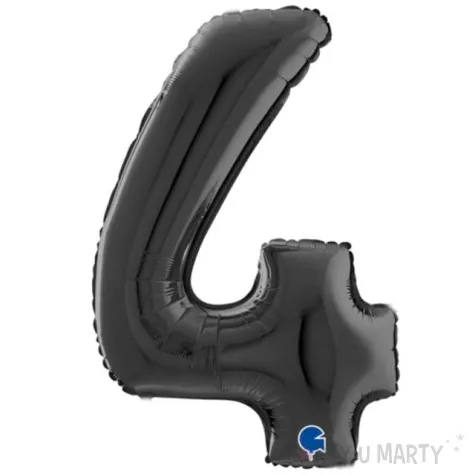 balon foliowy cyfra 4 czarny grabo 26 dgt