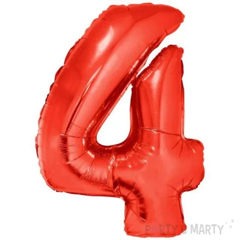balon foliowy cyfra 4 czerwony funny fashion 40 dgt