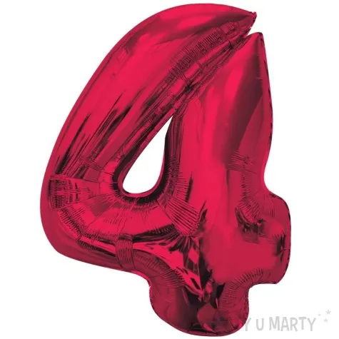 balon foliowy cyfra 4 czerwony godan 36 dgt