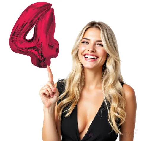 balon foliowy cyfra 4 czerwony godan 36 dgt