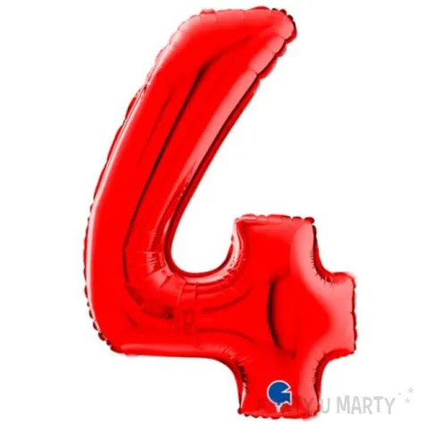 balon foliowy cyfra 4 czerwony grabo 26 dgt