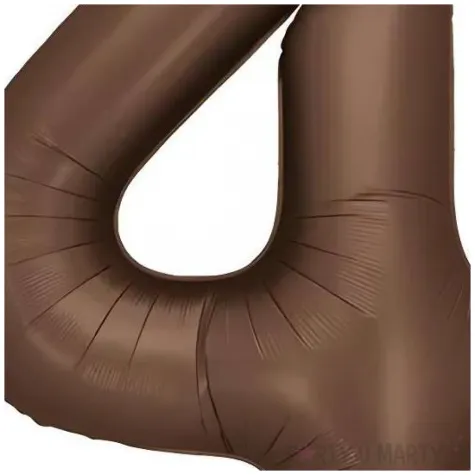 balon foliowy cyfra 4 dekoracja na urodziny brazowy matowy 34 dgt
