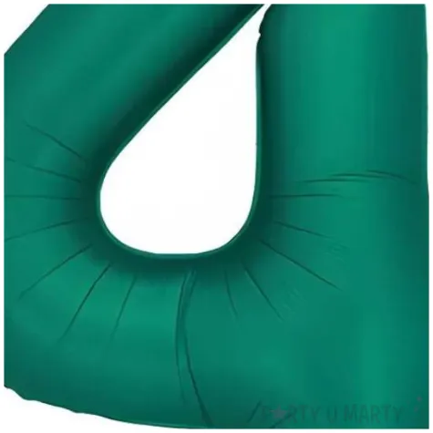 balon foliowy cyfra 4 dekoracja na urodziny butelkowy zielony 34 dgt