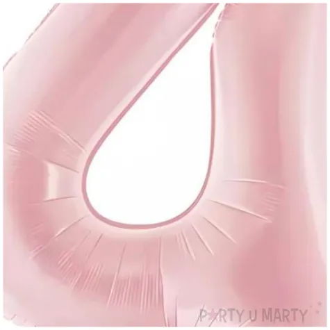 balon foliowy cyfra 4 dekoracja na urodziny rozowy matowy 34 dgt