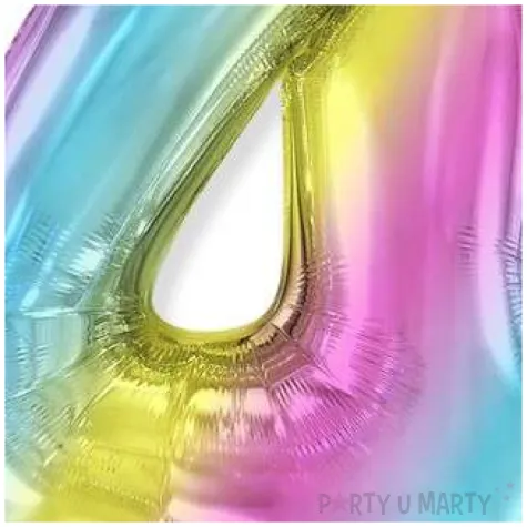balon foliowy cyfra 4 gradient pastelowy flexmetal 34 dgt