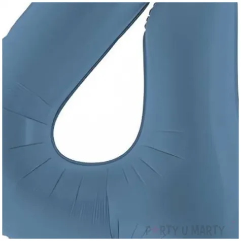 balon foliowy cyfra 4 granatowy matowy dekoracja na urodziny 34 dgt